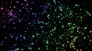 Rainbow Glitter Black Backdrop Wallpaper