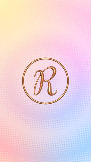 Rainbow Gold R Alphabet Wallpaper