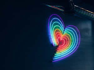 Rainbow Heart Neon Light Pride Month.jpg Wallpaper