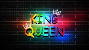 Rainbow Neon King And Queen Wallpaper