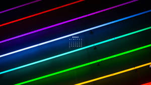Rainbow Neon Lights January 2022 Calendar Wallpaper