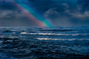 Rainbow Over Ocean Desktop Computer Wallpaper