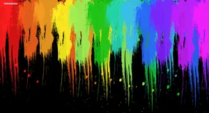 Rainbow Paint Dripping Art Painting Wallpaper