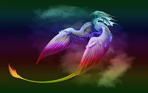 Rainbow Phoenix Full Hd Wallpaper