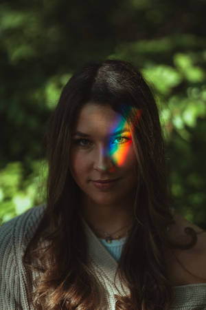 Rainbow Prism On Woman Wallpaper