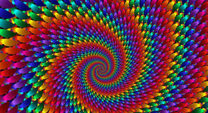 Rainbow Spiral Optical Art Wallpaper