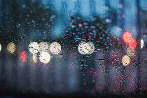 Rainy Bokeh With Glass Window Wallpaper