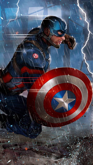 Rainy Captain America Iphone Wallpaper