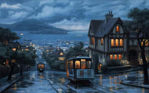 Rainy Night Cable Cars San Francisco Wallpaper
