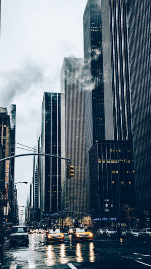 Rainy Streets Of New York Iphone Wallpaper