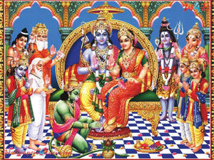Ram Darbar Art Representation Wallpaper
