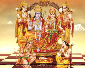 Ram Darbar Golden Statues Wallpaper