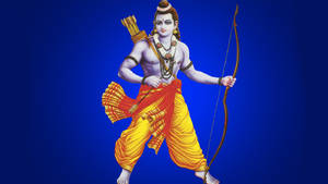 Ram Ji With Bow In Blue Wallpaper