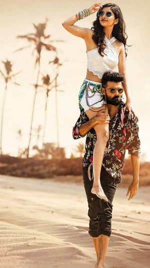 Ram Pothineni Actress On Shoulders Wallpaper