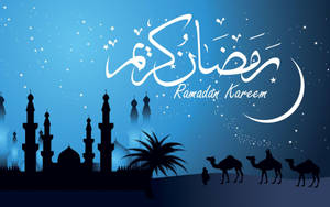 Ramadan Kareem With Three Camels Wallpaper