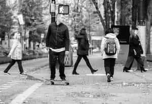 Random People Crossing A Street Wallpaper