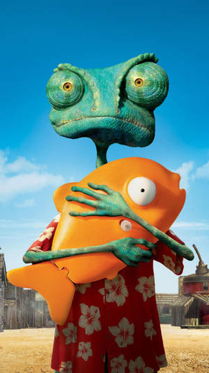 Rango Holding Orange Fish Wallpaper