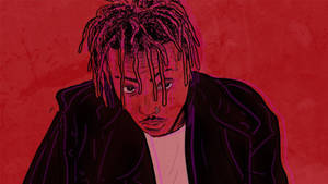 Rapper Juice Wrld 999 Red Poster Wallpaper