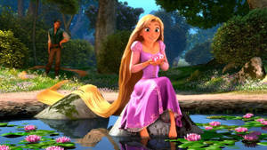 Rapunzel In A Pond Wallpaper