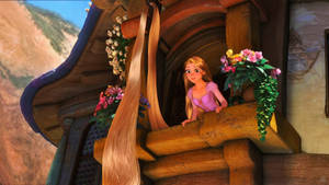 Rapunzel Waiting At Window Wallpaper