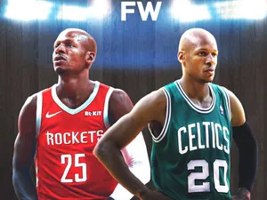 Ray Allen On Team Celtics And Rockets Wallpaper
