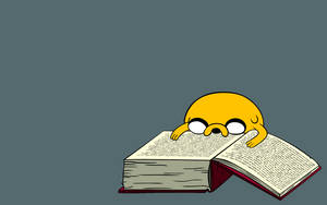 Reading Jake From Adventure Time Laptop Wallpaper