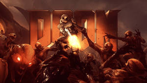 Ready To Fight Your Way Through Hell In The Intense Shooter Doom Wallpaper
