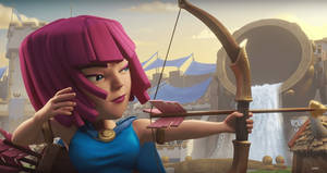 Ready To Strike: Clash Of Clans Archer With Bow Wallpaper