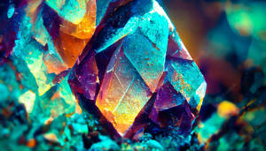 Realistic 3d Blue Precious Gemstones Wallpaper