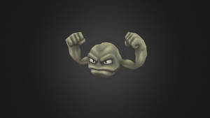 Realistic Geodude With Black Background Wallpaper