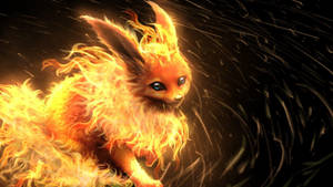 Realistic Glowing Flareon From Pokemon Wallpaper