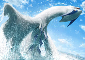 Realistic Lugia In Ocean Art Wallpaper