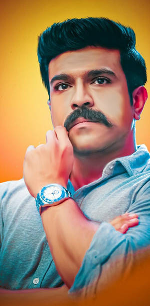 Realistic Painting Of Ram Charan Wallpaper