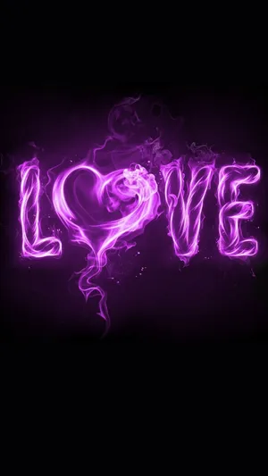 Really Cool Love Blazing In Violet Wallpaper