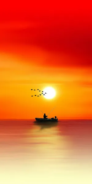 Realme Sunset At Sea Wallpaper