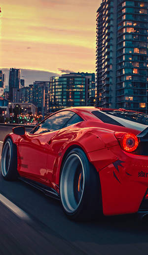 Rear View Red 458 Ferrari Phone Wallpaper