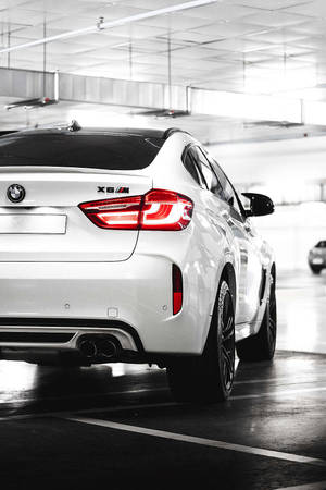 Rear View White Bmw Mobile Wallpaper
