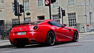 Red 1920x1080 Ferrari 599 Gtb In Town Wallpaper