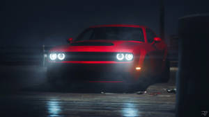 Red 2018 Dodge Challenger Demon 4k Wallpaper