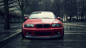 Red 3-series E46 Bmw On A Stylish Laptop Wallpaper