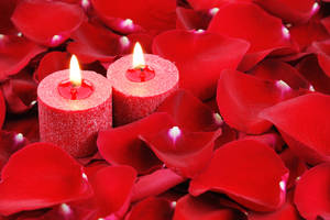 Red 4k Uhd Candles Petals Wallpaper