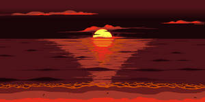 Red 4k Uhd Dark Sunset Art Wallpaper