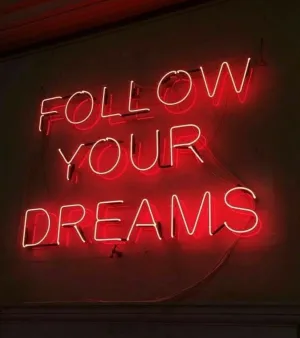 Red Aesthetic Neon Follow Your Dreams Wallpaper