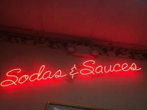Red Aesthetic Neon Sodas & Sauces Wallpaper