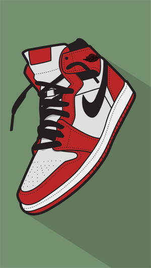 Red Air Jordan Cartoon Sneaker Digital Artwork Wallpaper