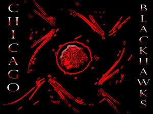 Red And Black Chicago Blackhawks Logo Wallpaper
