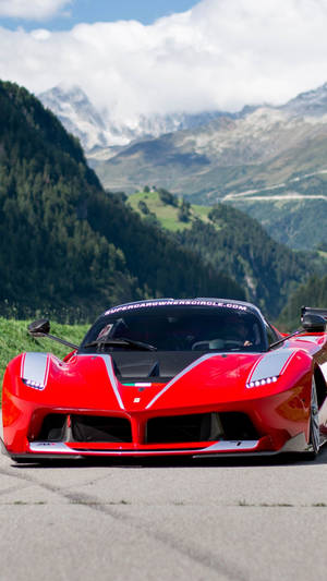 Red And Black Fxx Ferrari Phone Wallpaper