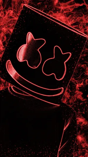 Red And Black Marshmello Smoky Wallpaper