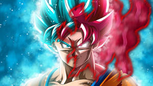 Red And Blue Hair Goku Coolest Desktop Wallpaper