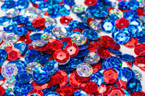 Red And Blue Sequins Wallpaper